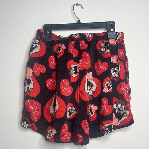 Vintage Disney Silk Boxer Shorts Tasmanian Devil Print Hearts Valentines XL - Picture 9 of 11